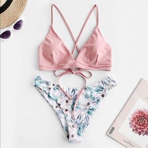 Pink and floral bikini